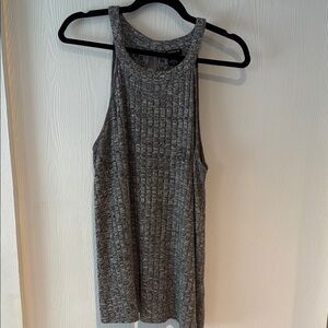 Gray Ribbed Tank Top